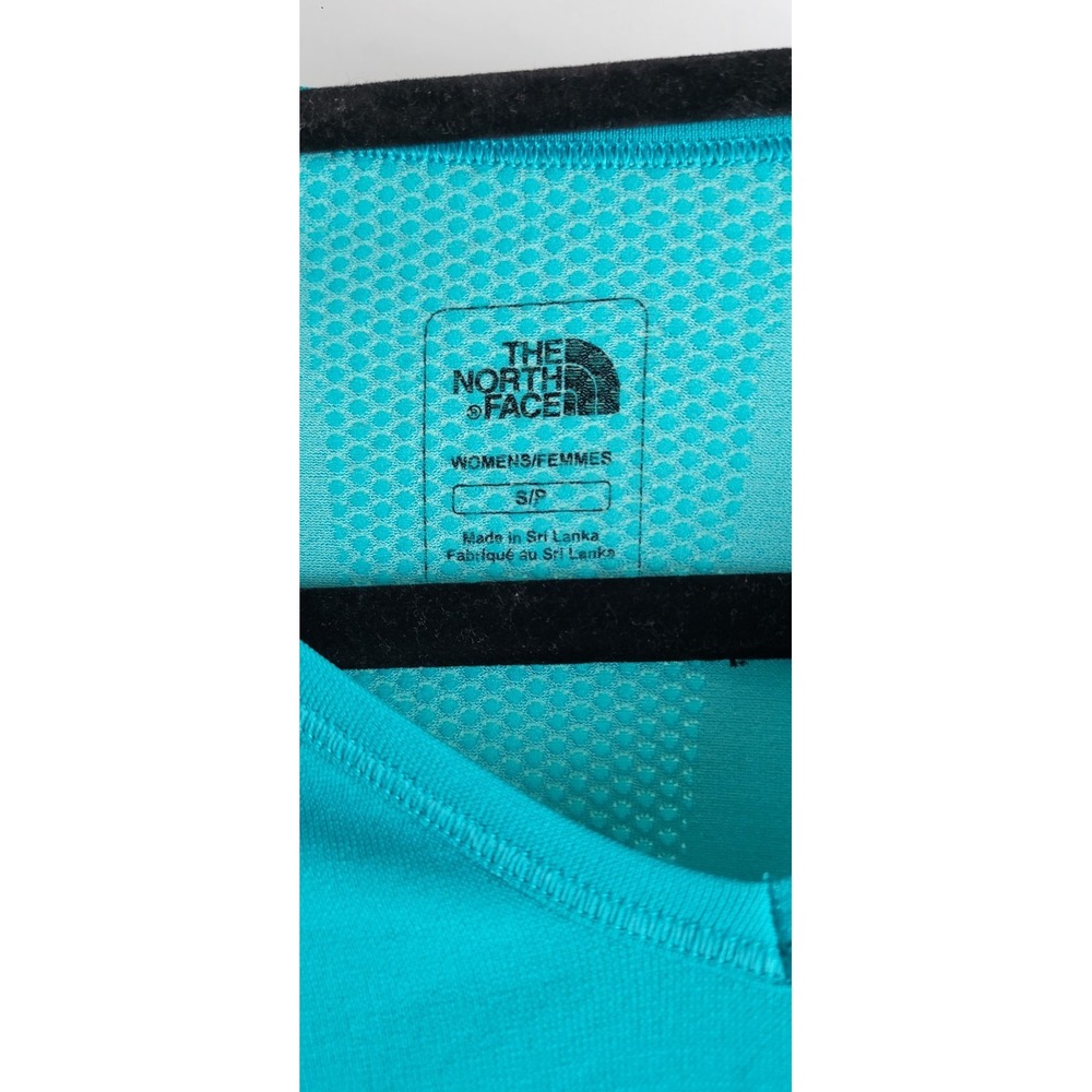 The North Face T-Shirt Women S Teal V-Neck Short Sleeve Athletic Tee Top - Picture 3 of 6